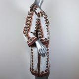 Isabel Marant Mini Dress Sandrine Cream/Brown Printed Modal Size 1 available at CelebrityOwned.com img_4