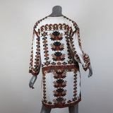 Isabel Marant Mini Dress Sandrine Cream/Brown Printed Modal Size 1 available at CelebrityOwned.com img_5