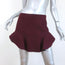 Isabel Marant Mini Skirt Freja Burgundy Ruffled Merino Wool Size 42
