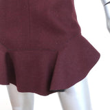 Isabel Marant Mini Skirt Freja Burgundy Ruffled Merino Wool Size 42 available at CelebrityOwned.com img_2