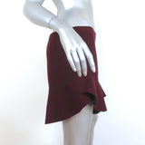 Isabel Marant Mini Skirt Freja Burgundy Ruffled Merino Wool Size 42 available at CelebrityOwned.com img_4