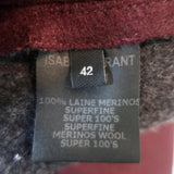Isabel Marant Mini Skirt Freja Burgundy Ruffled Merino Wool Size 42 available at CelebrityOwned.com img_7