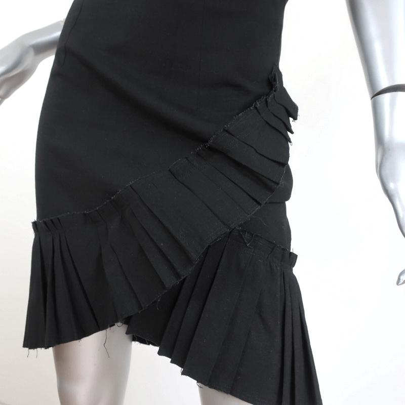 Isabel Marant Skirt Rebel Black Pleated Stretch Linen Size 38 available at CelebrityOwned.com img_3