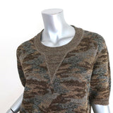 Isabel Marant Top Watson Metallic Camouflage Knit Size 38 Short Sleeve Sweater available at CelebrityOwned.com img_2