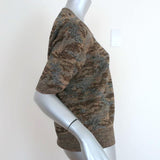 Isabel Marant Top Watson Metallic Camouflage Knit Size 38 Short Sleeve Sweater available at CelebrityOwned.com img_4
