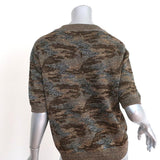 Isabel Marant Top Watson Metallic Camouflage Knit Size 38 Short Sleeve Sweater available at CelebrityOwned.com img_5