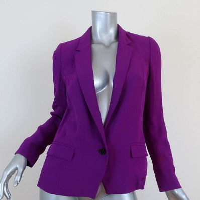 Isabel Marant Valone Blazer Purple Crepe Size 38 One-Button Jacket available at CelebrityOwned.com img_1