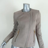 J Brand Moto Jacket Jacqueline Beige Suede Size Small Biker Jacket available at CelebrityOwned.com img_1