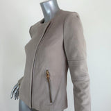 J Brand Moto Jacket Jacqueline Beige Suede Size Small Biker Jacket available at CelebrityOwned.com img_4