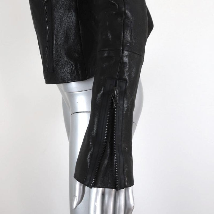 J Brand Moto Jacket Marie Black Quilted Leather Size Small Biker Jacket available at CelebrityOwned.com img_5