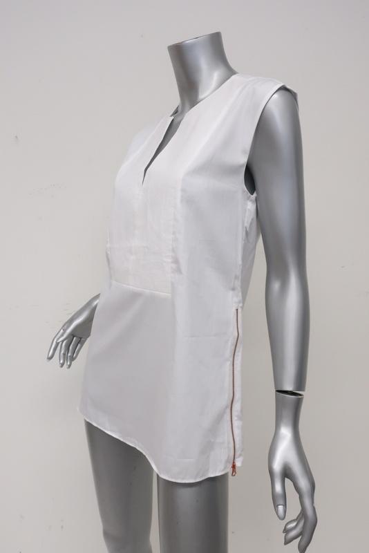 J.Crew Sleeveless Side-Zip Top White Cotton Blouse Size 2 Tall Style C2039 NEW available at CelebrityOwned.com img_2