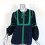 J.Crew Top Navy Embroidered Linen-Cotton Size 6 Long Sleeve Blouse
