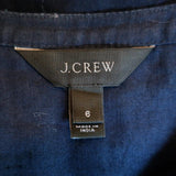 J.Crew Top Navy Embroidered Linen-Cotton Size 6 Long Sleeve Blouse available at CelebrityOwned.com img_8