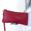 JL Saldivar Wristlet Clutch Raspberry Hand-Tooled Leather