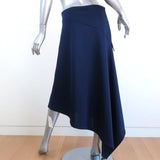 JW Anderson Asymmetric Side-Button Midi Skirt Midnight Blue Size US 8 NEW available at CelebrityOwned.com img_5