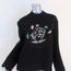 JW Anderson Top Black Embroidered Crepe Size US 6 Long Sleeve Blouse