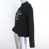 JW Anderson Top Black Embroidered Crepe Size US 6 Long Sleeve Blouse available at CelebrityOwned.com img_4