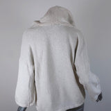 James Perse Hoodie Sweatshirt Ivory Melange Size 3 Cropped Sleeve Pullover available at CelebrityOwned.com img_6