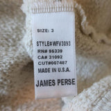 James Perse Hoodie Sweatshirt Ivory Melange Size 3 Cropped Sleeve Pullover available at CelebrityOwned.com img_8