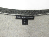 James Perse Sweater Contrast Trim Linen Blend Pullover Heather Gray Size 0 available at CelebrityOwned.com img_5