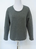 James Perse Sweatshirt French Terry Drawstring Hem Pullover Heather Olive Size 0 available at CelebrityOwned.com img_1