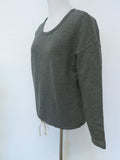 James Perse Sweatshirt French Terry Drawstring Hem Pullover Heather Olive Size 0 available at CelebrityOwned.com img_2