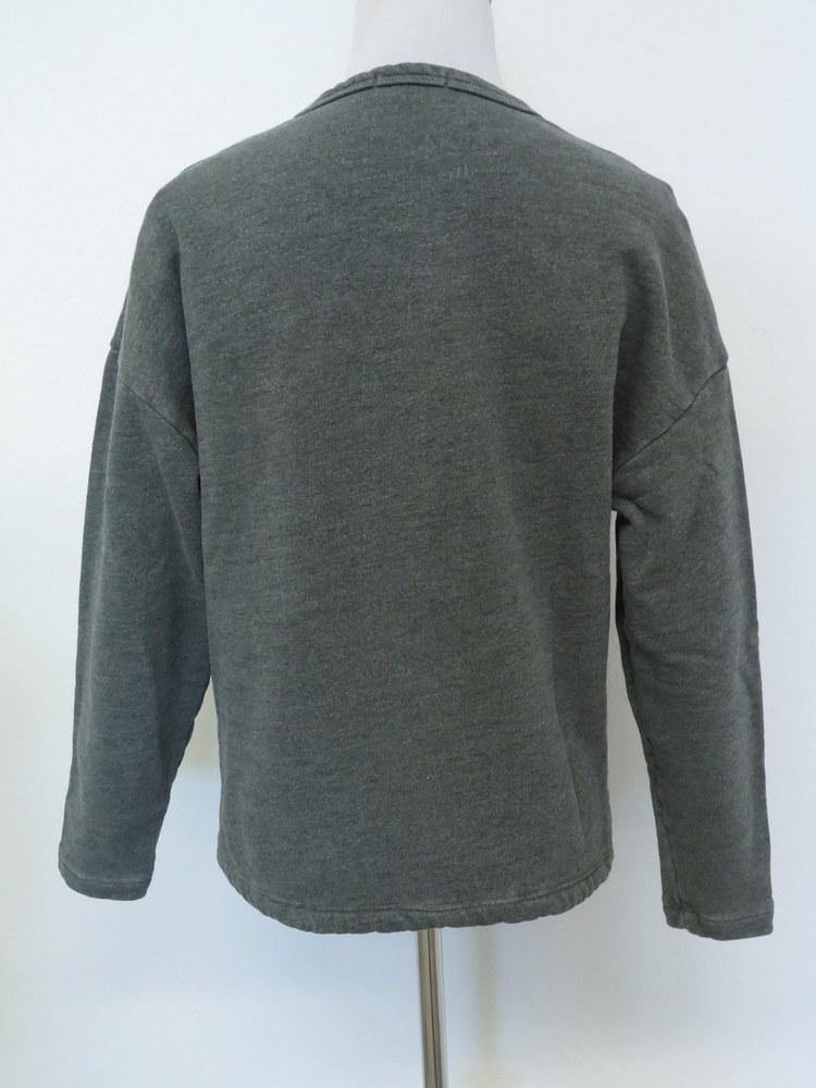 James Perse Sweatshirt French Terry Drawstring Hem Pullover Heather Olive Size 0 available at CelebrityOwned.com img_3