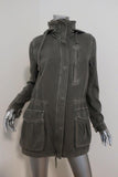 James Perse Twill Utility Jacket Olive Cotton Size 1 Hooded Anorak available at CelebrityOwned.com img_1