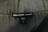James Perse Twill Utility Jacket Olive Cotton Size 1 Hooded Anorak available at CelebrityOwned.com img_7