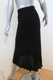 James Perse Twisted Seam Midi Skirt Black Crepe Size 0 available at CelebrityOwned.com img_4