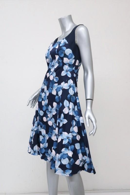 Jason Wu Dress Blue Floral Print Cotton Size 4 Sleeveless Fit &amp; Flare available at CelebrityOwned.com img_5