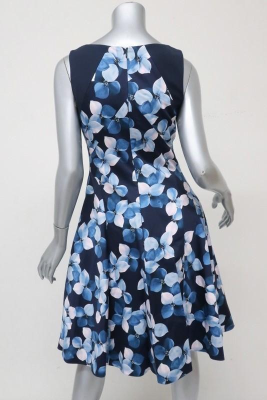 Jason Wu Dress Blue Floral Print Cotton Size 4 Sleeveless Fit &amp; Flare available at CelebrityOwned.com img_7
