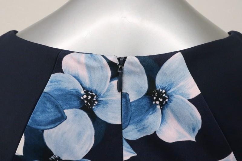 Jason Wu Dress Blue Floral Print Cotton Size 4 Sleeveless Fit &amp; Flare available at CelebrityOwned.com img_9