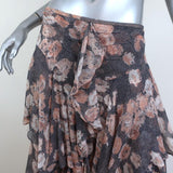 Jason Wu Tiered Skirt Glen Plaid & Floral Print Silk Chiffon Size 6 available at CelebrityOwned.com img_2