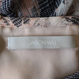 Jason Wu Tiered Skirt Glen Plaid & Floral Print Silk Chiffon Size 6 available at CelebrityOwned.com img_6
