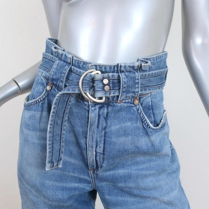 Jean Atelier x Barneys New York Belted Crop Jeans Light Blue Size 25 available at CelebrityOwned.com img_2