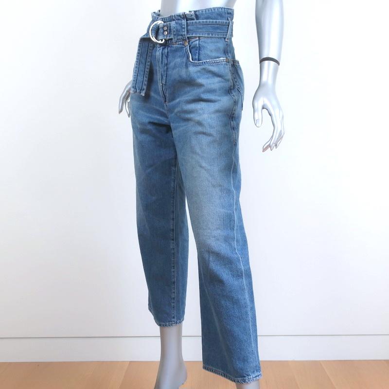 Jean Atelier x Barneys New York Belted Crop Jeans Light Blue Size 25 available at CelebrityOwned.com img_3