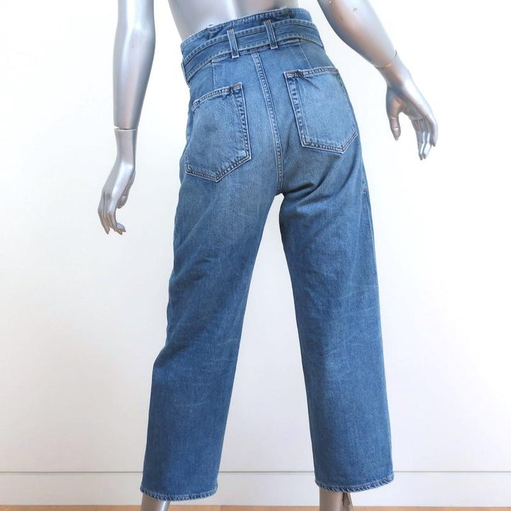 Jean Atelier x Barneys New York Belted Crop Jeans Light Blue Size 25 available at CelebrityOwned.com img_5