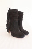 Jean-Michel Cazabat Fringe Ankle Boots Pampa Black Suede Size 35 High Heel available at CelebrityOwned.com img_3