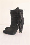 Jean-Michel Cazabat Fringe Ankle Boots Pampa Black Suede Size 35 High Heel available at CelebrityOwned.com img_5