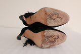 Jean-Michel Cazabat Fringe Ankle Boots Pampa Black Suede Size 35 High Heel available at CelebrityOwned.com img_8
