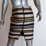 Jenni Kayne Pencil Skirt Multicolor Striped Tweed Size 2 available at CelebrityOwned.com img_6