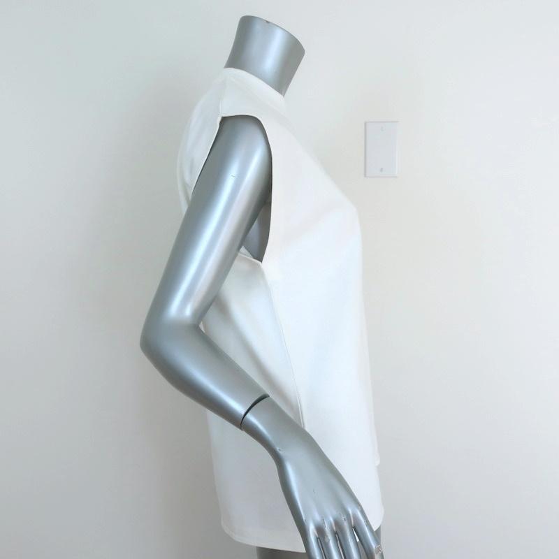 Jil Sander Sleeveless Top White Cotton Size Extra Small Muscle Tee NEW available at CelebrityOwned.com img_3