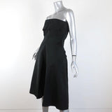 Jil Sander Strapless Dress Risiko Black Taffeta Size 38 available at CelebrityOwned.com img_3