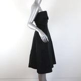 Jil Sander Strapless Dress Risiko Black Taffeta Size 38 available at CelebrityOwned.com img_4