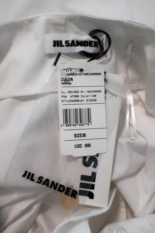 Jil Sander Wide Leg Pants White Cotton Size 36 High Rise Cropped Trousers available at CelebrityOwned.com img_7