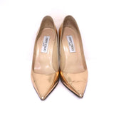 Jimmy Choo Abel Pumps Rose Gold Mirrored Leather Size 36.5 Pointed Toe Heels available at CelebrityOwned.com img_4