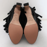 Jimmy Choo Fringe Booties Mala Black Leather Size 35 High Heel Ankle Boots available at CelebrityOwned.com img_10
