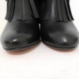 Jimmy Choo Fringe Booties Mala Black Leather Size 35 High Heel Ankle Boots available at CelebrityOwned.com img_4