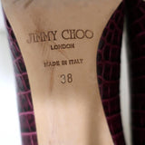 Jimmy Choo Gilbert Pumps Plum Crocodile-Embossed Leather Size 38 available at CelebrityOwned.com img_10